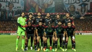Al Ahly starting eleven at Rades Stadium in Tunisia