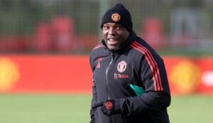Benni McCarthy during Manchester United training session