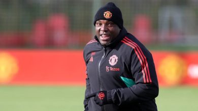 Benni McCarthy during Manchester United training session