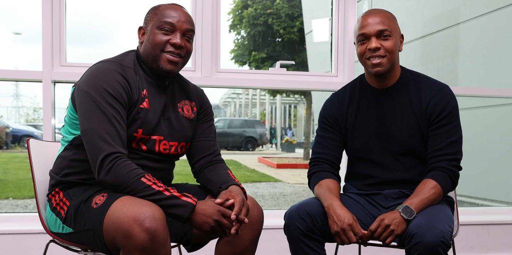 Benni McCarthy with Quinton Fortune at Carrington