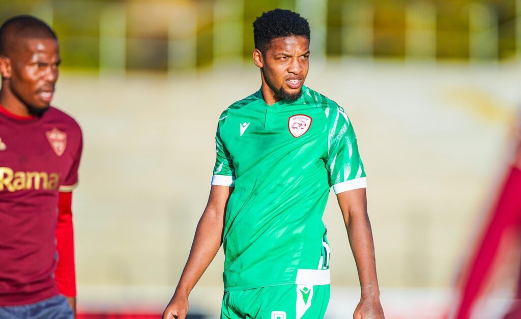 Jamie Webber in action for Sekhukhune United in the DStv Premiership