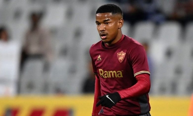 Jayden Adams who is linked with Mamelodi in action for Stellenbosch FC