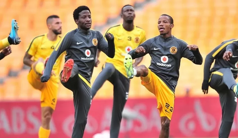 Joseph Molangoane and his Kaizer Chiefs former teammates.