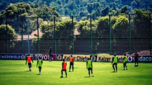 Kaizer Chiefs players at training