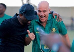 Miguel Gamondi with Yanga president