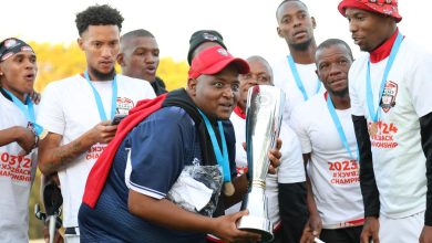 Morena Ramoreboli celebrates winning Botswana Premier League title