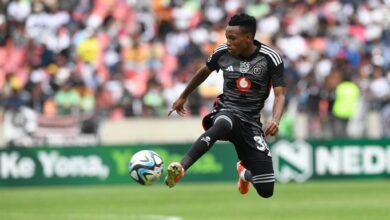 Relebohile Mofokeng in action for Orlando Pirates in the Nedbank Cup