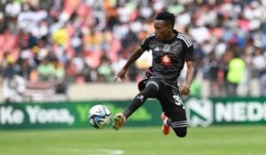 Relebohile Mofokeng in action for Orlando Pirates in the Nedbank Cup