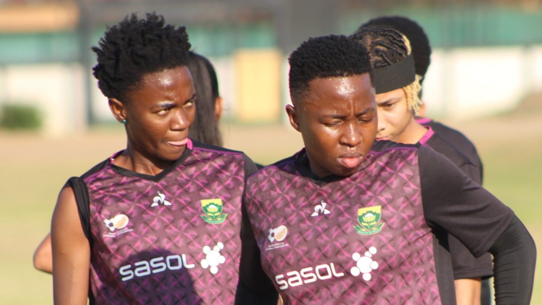 Banyana Banyana players during training session .