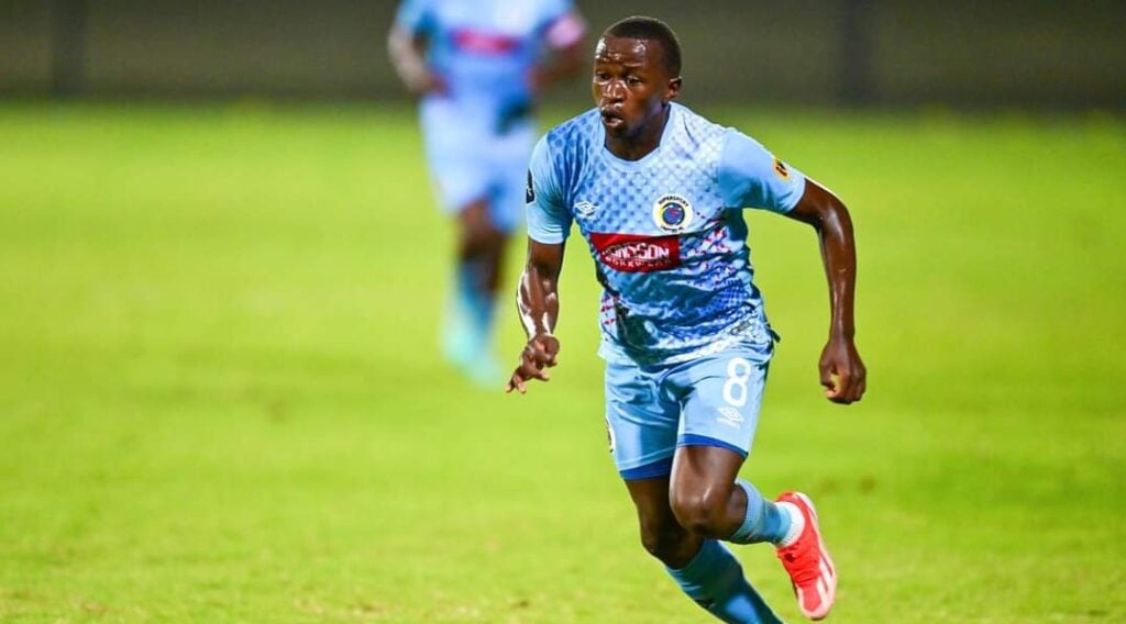 Siphesihle Ndlovu in action for SuperSport United