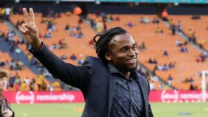 Siphiwe Tshabalala at the stadium