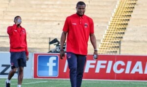 Stanley Nwabali during Chippa United pitch inspection