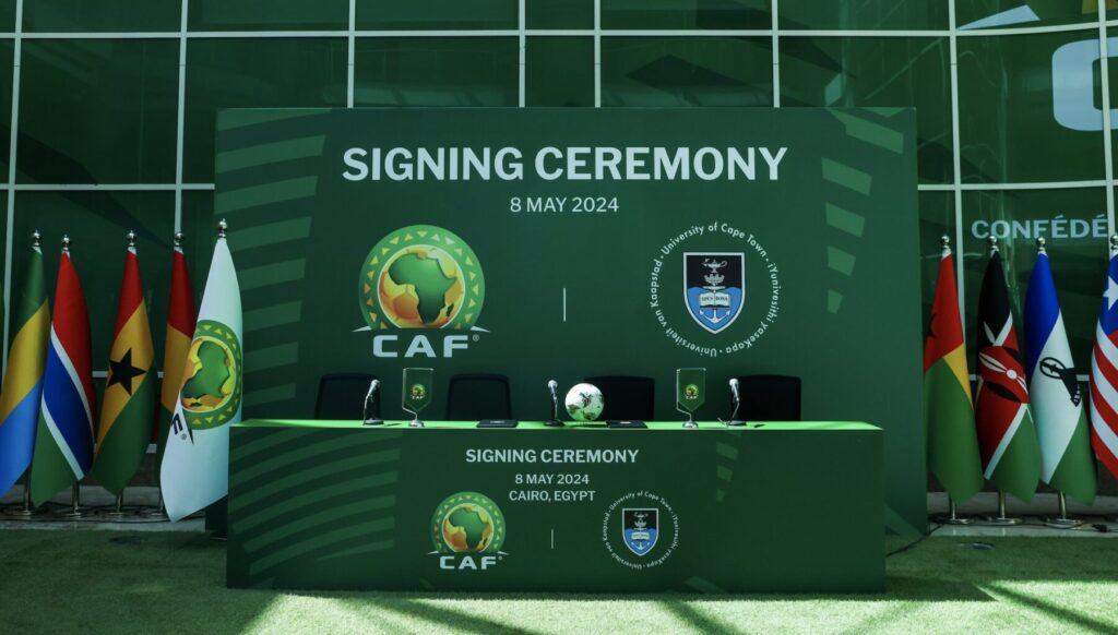 UCT and the Confédération Africaine de Football (CAF) have signed a landmark Memorandum of Understanding on Wednesday, 8 May 2024 in Cairo, Egypt.