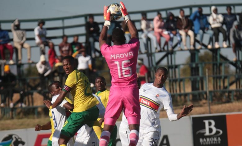 AmaTuks in action against Morgan Mammila's Baroka FC in the playoffs