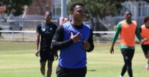 Orlando Pirates striker Boitumelo Radiopane at training with Cape Town Spurs