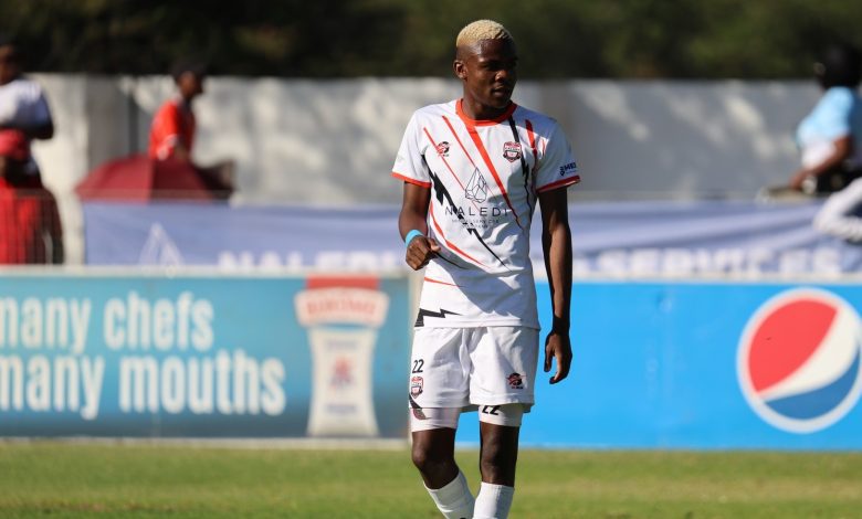 Daniel Msendami during Jwaneng Galaxy match in Botswana Premier League