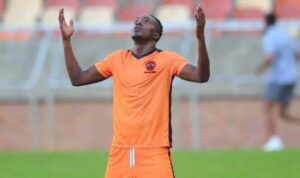 Douglas Mapfumo celebrates a goal for Polokwane City