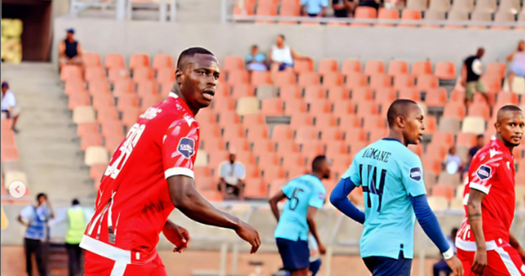 Ghanaian forward Michael Sarpong in action for Sekhukhune United