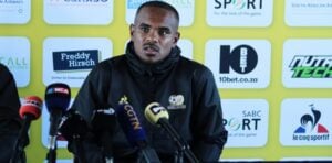 Iqraam Rayners during a Bafana Bafana press conference