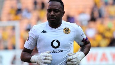 Itumeleng Khune of Kaizer Chiefs running during a game
