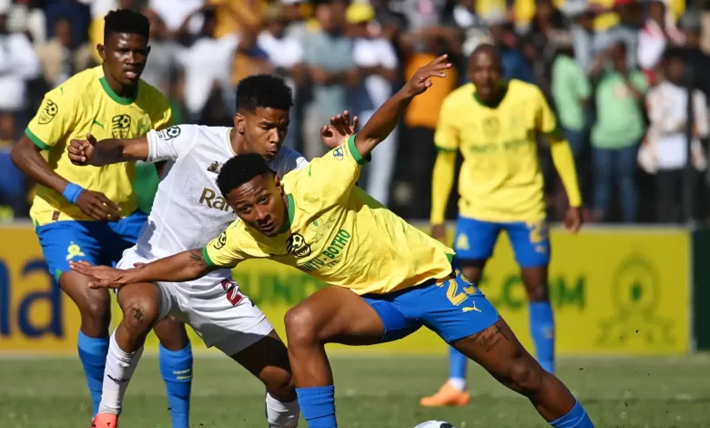 Jayden Adams v Mamelodi Sundowns.