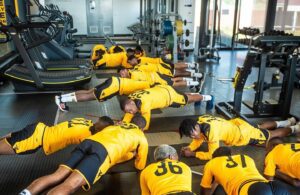 Kaizer Chiefs players at training