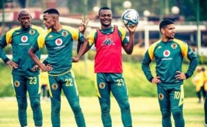 Kaizer Chiefs players including Keagan Dolly, Sifiso Hlanti, Saile and Matlou