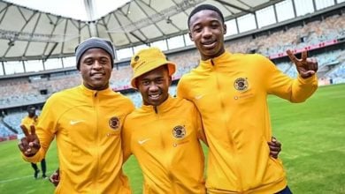 Kaizer Chiefs youngsters during pitch inspection in the DStv Premiership