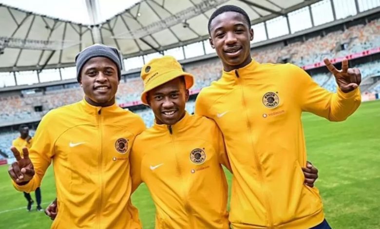 Kaizer Chiefs youngsters during pitch inspection in the DStv Premiership