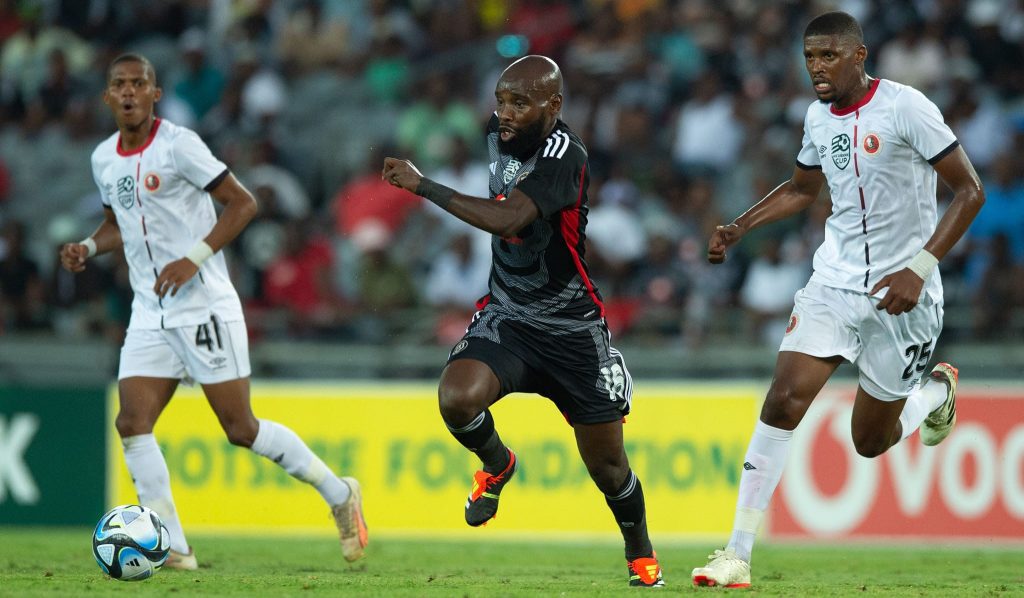 Makhehlene Makhaula in action for Orlando Pirates in the Nedbank Cup