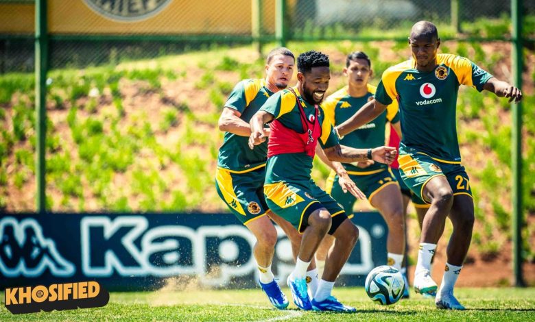 Njabulo Ngcobo with his Kaizer Chiefs teammates during training