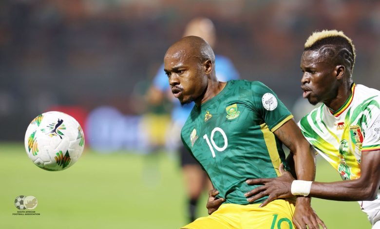 Percy Tau in action against Mali