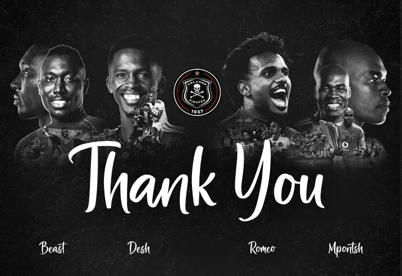 Richard Ofori, Siyabonga Mpontshane, Thabang Monare and Kermit Erasmus of Orlando Pirates