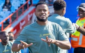 Sipho Mbule during Sundowns pitch inspection
