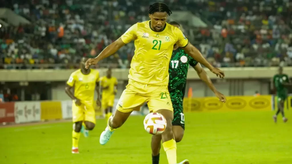 Siyabonga Ngezana during a Bafana Bafana game