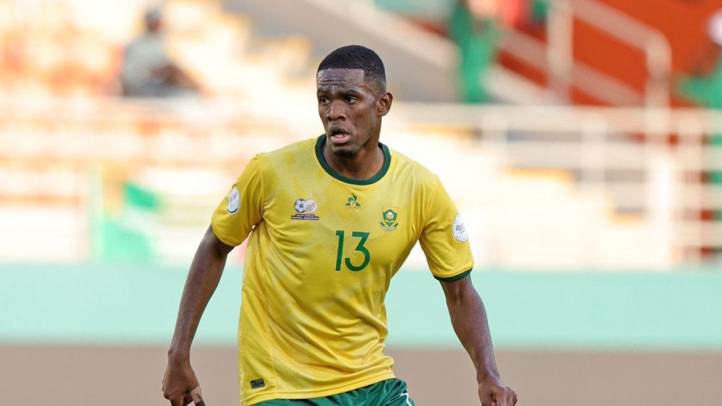 Siphephelo Sithole in action for Bafana Bafana 