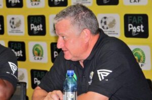 SuperSport United coach Gavin Hunt at SAFA House