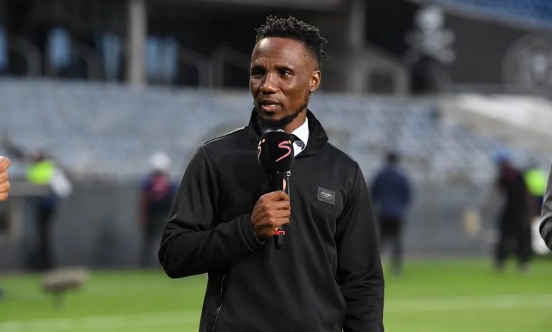 Teko Modise on the pitch after a DStv Premiership match