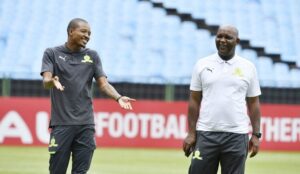 Thapelo Morena and Pitso Mosimane at Mamelodi Sundowns