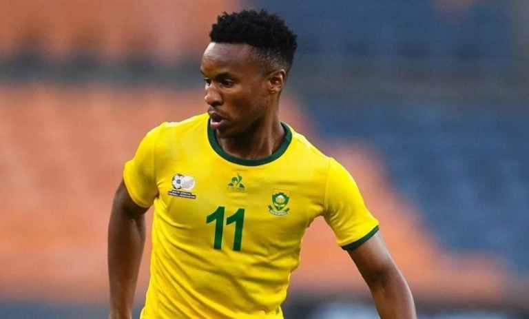 Themba Zwane in Bafana Bafana colours