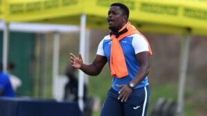 Coach Tshepo Motsoeneng on the touchline
