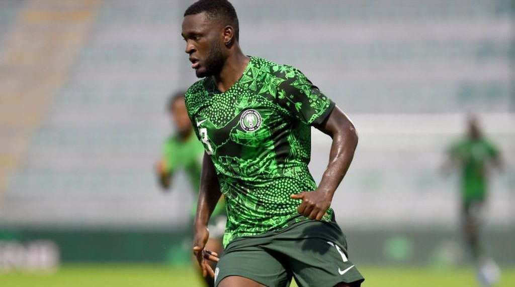 Victor Boniface in action for Nigeria during a match