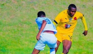 Vuyo Letlapa in action for Jomo Cosmos in the ABC Motsepe League league