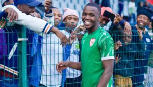 Asekho Tiwani in Sekhukhune United colours. He is set to join Mamelodi Sundowns