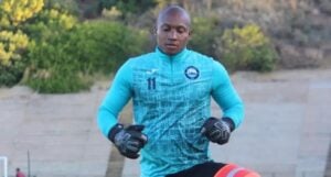 Jackson Mabokgwane in action for Richards Bay FC