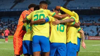 Mamelodi Sundowns players celebrate a victory