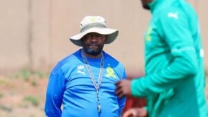Manqoba Mngqithi in Mamelodi Sundowns colours