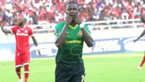 Michael Sarpong, who is training with SuperSport United celebrating a goal
