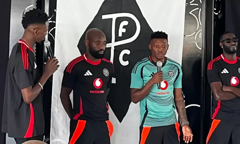 Orlando Pirates' trio Thabiso Monyane, Deon Hotto and Makhehlene Makhaula