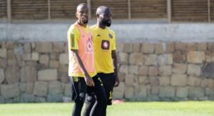 Selealo Rasebotja during Orlando Pirates training session